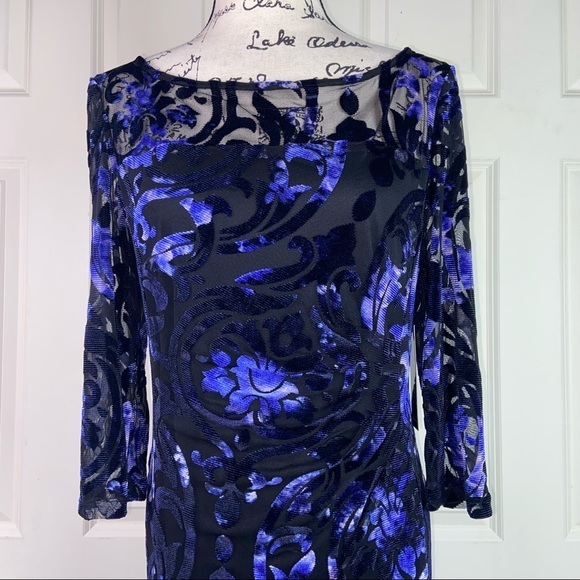 NWT Tahari Enchanting Midnight Floral Sheath Dress - Picture 8 of 17